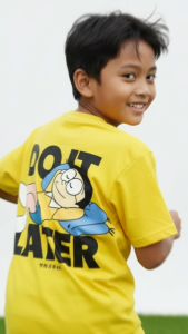 GILAN Kaos Baju Anak Distro Gambar Anime DORAEMON NOBITA Do It Later