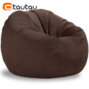OTAUTAU Bean Bag Cover Cotton Corduroy Corner Game Room Pouf Beanbag Cover DD005【No Filler!Please Fill It By Yourself!】