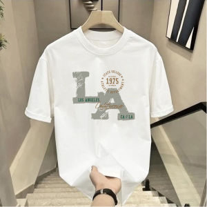 Pure Cotton Short Sleeve T-Shirt Mens Summer New Style Youth round Neck Loose Fit All-Match Black Casual Shirt Breathable Skin-Friendly