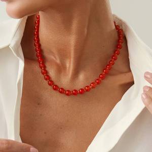 Ingemark | Ingemark Y2K Boho Glass Beads Chain Necklace for Women New Trend Collares Vintage Clavicle Chain Daily Party Jewelry Accessories