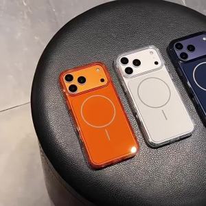 Original Magnetic Color Swatch Case For Iphone 18 16 Magsafe Magnet Clear Hard Cover Luxury Small Circle Ultra Thin Protection