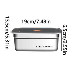 [L] Stainless Steel Camping Lunch Box Sealed Leak-proof Bento Box Large Capacity Refrigerator Freezer Storage Box