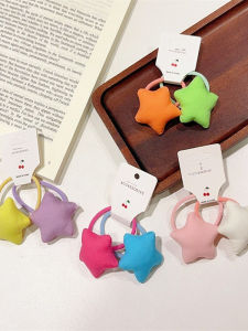 ริบบิ้นผ้าปักลายดาวสีลูกกวาดสำหรับเด็กผู้หญิง ริบบิ้นยางยืดทนทาน ตกแต่งผมแบบแฮนด์เมด ริบบิ้นยางยืดทนทาน ริบบิ้นยางยืดทนทาน