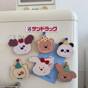 Nhãn Dán Tủ Lạnh Hình Con Vật Bằng Gỗ Đĩa Corkscrew Đồ Trang Trí Treo Tường Phụ Kiện Nhà Cửa Từ Tính Đồ Trang Trí Sinh Nhật