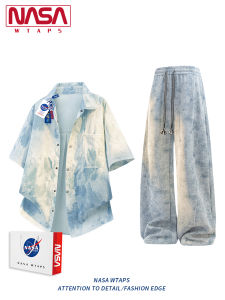 NASA WTAPS | Tie-dye Color-blocked Lightweight Summer Shirt Set