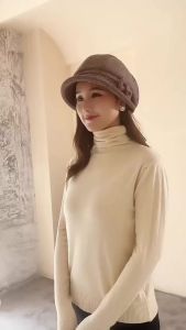 Elegant Womens Beret Hat With Bow Autumn Winter Short Brim Beanie Stylish & Warm Casual Headwear For Women Mothergift New
