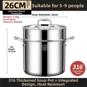 RONGCHUAN | Deep Multipurpose Soup Pot for Stewing and Braising