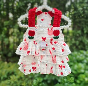 ชุดเค้กสุนัขสำหรับผู้หญิงสัตว์เลี้ยงลูกหมาลูกแมวกระโปรงสายเอี๊ยม