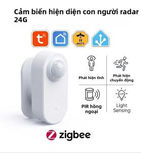 Cảm Biến Hiện Diện Của Con Người Tuya Zigbee 24G MmWave Radar PIR Phát Hiện Độ Sáng Thông Minh Chạy Bằng Pin Cho Trợ Lý Gia Đình