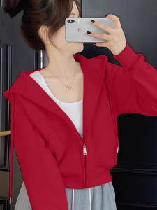 SUSHOUWANGE | Hooded Zipper Loose Leisure Sweatshirt