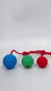 Indestructible Dog Ball Pet Training Dog Toy Puppy Tug Balls Toys Pet Chew Toys Solid Rubber Balls with Rope Pet Toy