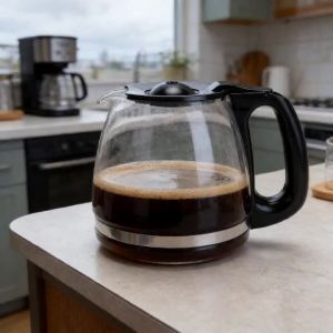 Glass Coffee Pot Easy to Clean Heat Cold Proof Coffee Maker Replacement Carafe with Handle Glass Coffee Pot Glass Coffee Carafe
