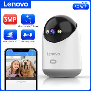 Lenovo 3MP 5G WiFi Smart Mini PTZ IP Camera Indoor Home Wireless Auto Tracking CCTV Surveillance Camera Security Baby Monitor