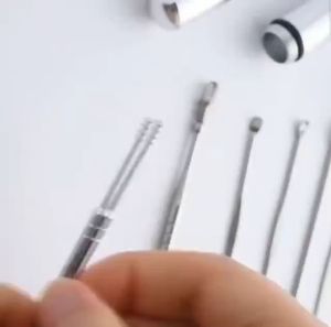 Alat Pembersih Telinga Kurekan Telinga Stainless Isi 6