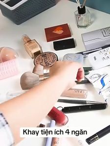 Khay Nhựa Tiện Ich 4 Ngăn Việt Nhật Cỡ Lớn Để Bàn Đựng Bút Vật Dụng Đa Năng Cao Cấp