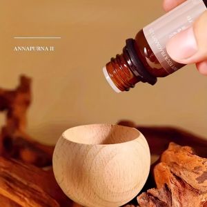 Round Inverted Wooden Oil Diffuser - Aromatic Wood for Car Office Home and Bedroom - Aroma Dispensing Decorative Piece