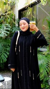 Abaya Camerun Gamis Jubah Hitam Arab Turki Turky Maroko Mesir Saudi Madinah Dubai India Murah Umroh Haji Mewah Premium Bordir Baju Muslimah Pabrik Abaya Bangil  Pakaian Wanita Simple Remaja Sporty Unik Syari JetBlack