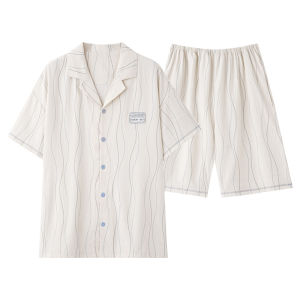 MiiOW | Couples Summer Sleepwear Short Sleeve Short Pants Sweet Cute Style Home Clothes Set For Men And Women Breathable Lightweight