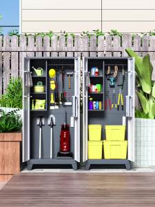 Balcony Storage Cabinet Out Door Storage Cabinet Stand Out Door Cabinet Storage Space Savers Iron Mop Cleaning Cabinet Balcony Hole Cabinet 储物柜 收纳柜