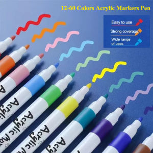 12-80 Color Acrylic Marker Pen Quick Drying PVC Box Multi-material Materials Painting Combination Korean Stationery Art Supplies