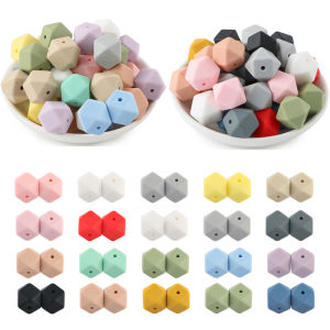 14mm Hexagon Silicone Beads 17mm Loose Silicone Beads Food Grade DIY Bead Pen Necklace Accessories For Jewelry Making