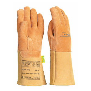 Weldas Precision TIG Welding Protective Gloves - Nubuck Top Grain Leather Heat-Resistant & Oil-Resistant Gloves for TIG/MIG Welders Model 10-1003