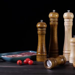 Pepper Mill Wooden Penggiling Biji Lada Pepper Grinder Kayu Tua Serba Guna Grinder Penggiling Lada Merica Penggiling Gilingan Lada Garam Merica Manual Besar Pepper Mill Grinder Penggiling Bumbu Lada Merica Manual Grinder Penggiling Merica Penggiling Adas