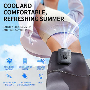 Wearable Waist Fan With LED Light Rechargeable Portable Personal Cooling Fan for Outdoor Work Air Conditioner-like Cooling