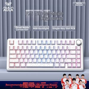 AULA | Bàn phím cơ AULA F75 - Tri-mode Đèn RGB Dành cho văn phòng máy tính thể thao điện tử và chơi game