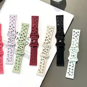 Dog Paw Silicone Strap for Samsung Galaxy Watch 7 6 5 4 Classic Correa Bracelet for Amazfit GTR for Huawei for Xiaomi for Garmin
