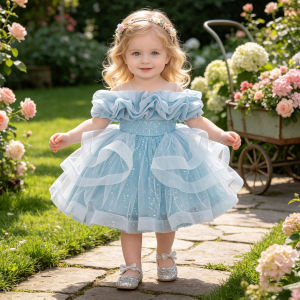 Toddler Flower Baby Girl Dress Christmas Costume Elegant Baptism 1st Birthday Party Dress Wedding Bridesmaids Princess Prom Gown