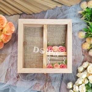 Kotak Kayu Tutup Akrilik Tempat Uang dan Perhiasan Cincin Kalung Mahar atau Seserahan Pernikahan - KUCK