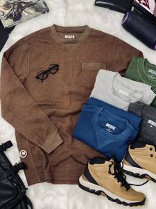 Áo Tay Dài Nam Mùa Đông Big Size Cổ Tròn Có Túi Ngực Chất Cotton Dày Giữ Ấm Mặc Cực Êm