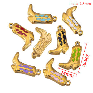 5pcs Stainless Steel Gold Color PVD Plated Boots Charms Pendant for DIY Necklace Bracelet Earring Jewelry Making Accessories