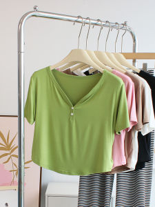 เสื้อยืดแขนสั้นทรงหลวมสำหรับผู้หญิง ทรงหลวม แห้งเร็ว โยคะ รัดรูป วิ่ง ออกกำลังกาย โยคะ วิ่ง ออกกำลังกาย วิ่ง ออกกำลังกาย