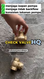 HQcv1/2 CHECK VALVE 1/2" KUNINGAN BUKAN ONDA MERK HQ CHECK VALVE HQ 1/2"