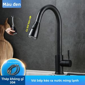 Vòi Nước Bếp Nóng Lạnh Chất Liệu Thép Không Gỉ 304 Có Thể Kéo Xuống