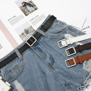 F&D Women/Men Fashion Belt Adjustable With No Holes Square Buckle