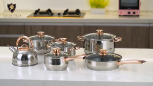 Shunxing111 12 pcs set kaisa villa kitchenware pan cooking set stainless cooking pan
