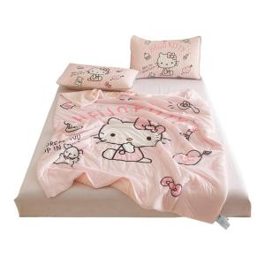 Hello Kitty Summer Blanket Child Air Conditioner Quilt Summer Single Cartoon Summer Quilt Kindergarten Nap Thin Quilt Machine Washable