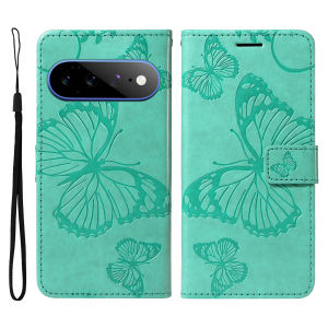 Leather Wallet Flip Case for Google Pixel 7 7A 8 8A 9 9A 10 10A 11 Pro XL | Butterfly Embossed Design with Card Holder
