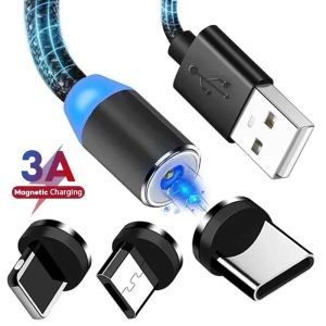 Magnetic USB Cable Fast Charging Type C Cable Fast Charger Micro USB Type-C Magnet Charging Cable Data Wire for Samsung IPhone