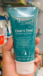 B Zkin by Burnova Clear&Treat Cleansing Foam โฟม แบบ 2 in 1 อ่อนโยน เหมาะกับทุกสภาพผิว (1หลอด/80กรัม)