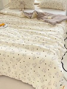 ผ้านวม ผ้าฝ้ายอัพเกรด เส้นใยถั่วเหลือง แฟชั่นฤดูร้อน 3/5/6ฟุต blanket ระบายอากาศ นุ่มสบาย