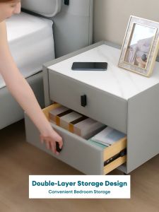 Ditto Bedside Cabinet Table Cabinet Storage Solid Wood Table Nightstand File Cabinet with Drawers Modern End Side Table Bed Cabinet for Bedroom Living Room