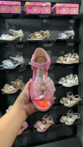 Shining New Style Fashion Princess heels for girls sandals 3-16 Yrs old sandals for kids with box