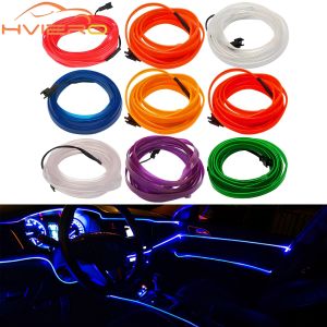 1M/2M/3M/5M Car Interior Lighting LED Strip Auto Decoration Wire Rope Tube Line Flexible Neon Lights with USB Drive Atmosphere