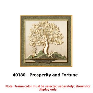YASISHA | Meaningful Restaurant Wall Art Set with Golden Deer and Money Tree