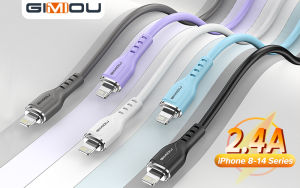 GIMIOU 2.4A iPhone Cable USB to Lightning Data Cord Fast Charging for iPhone 14 Pro Max 13 12 11 Xs Xr X SE 8 7 6 Plus 6s 5 iPad Air Mini Original Charger Cable