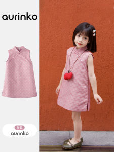 Girl Dress Chinese Improved Cheongsam Baby Vest Skirt Summer Princess Dress Little Girl Fashionable Summer Clothing Skirt